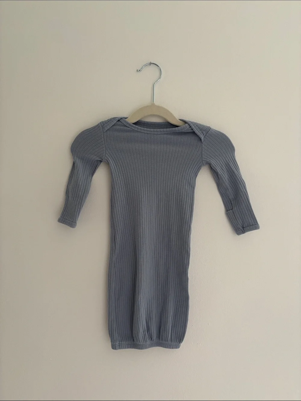 Carter's Ribbed Long Sleeve Nightgown - Gray Blue
